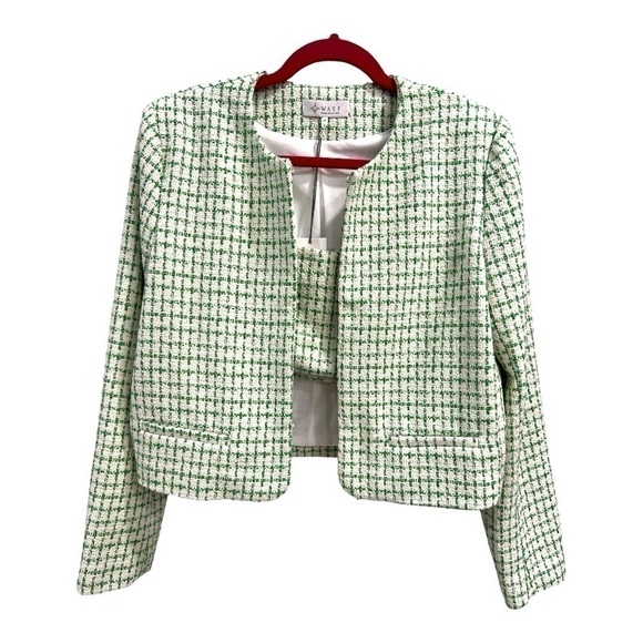 Wayf Where Are You From Cropped Jacket Set Green/Cream NWT Women’s Size M - Picture 3 of 16